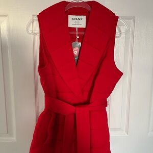 Spanx Red Puffy Quilted Vest NWT